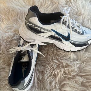 Nike White and Blue Sneakers